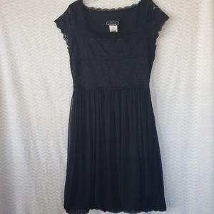 Black dress with lace top